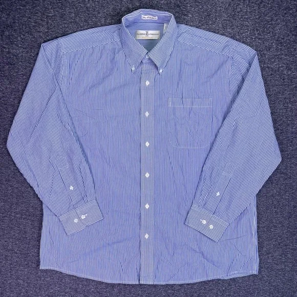 VTG Fairway & Greene Shirt Men L Blue Stripe Club Long Sleeve Preppy Golf Button - Picture 2 of 16